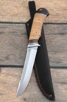 Нож Рыбак сталь N690 береста