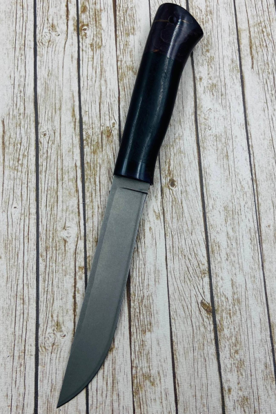 Нож "Кардинал" сталь х12мф, рукоять черный граб и карельская береза фиолетовая (распродажа)