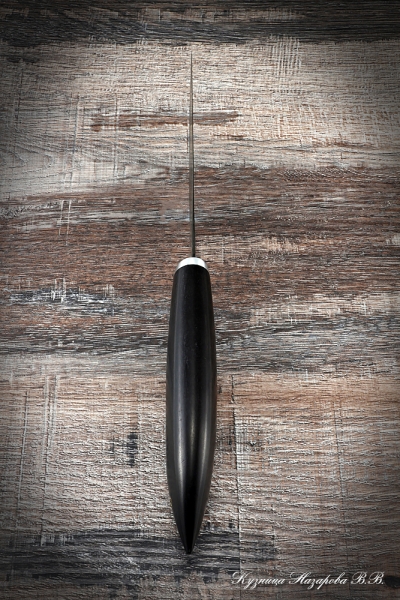 Нож Касатка малая филейный булат черный граб (надпись)