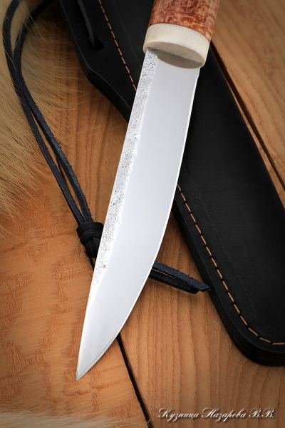 Нож Якутский 3 сталь Х12МФ кованый дол рукоять карельская береза
