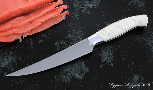 Нож Шеф № 5 сталь 95Х18 рукоять акрил белый