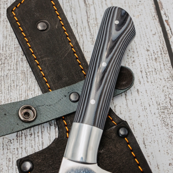 Нож Накири цельнометаллический 95х18 накладки G10 черная и серая (Распродажа)