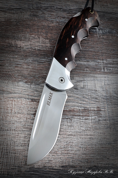 Нож складной Орел сталь Elmax накладки карельская береза (коричневая)