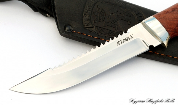 Нож Рыбак ELMAX мельхиор наборная бубинга черный граб