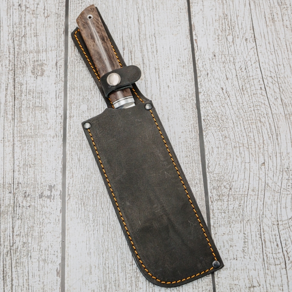 Нож Накири 95х18 карельская береза коричневая (Распродажа)