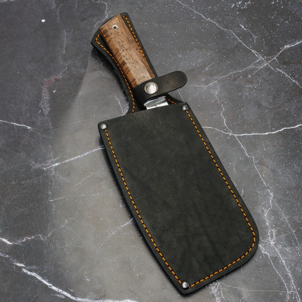 Сербский нож малый сталь 95х18 со следами ковки рукоять карельская береза коричневая (Распродажа)
