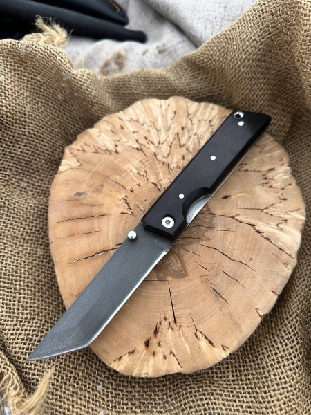 Складной нож "Токио" сталь х12мф, накладки черный граб (распродажа)