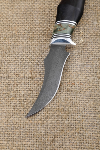 Нож Малыш-3, Х12МФ, рукоять карельская береза зеленая, черный граб