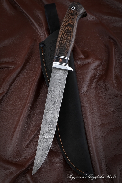 Knife Killer whale medium sirloin damask wenge acrylic brown