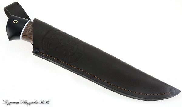 Нож Сокол х12мф черный граб стабилизированная карельская береза (коричневая)