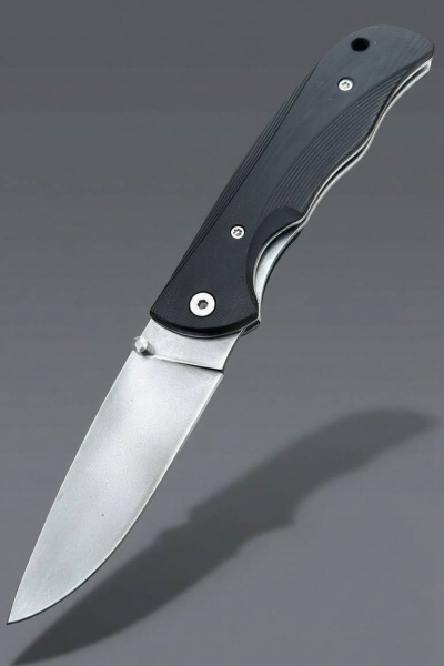 Складной нож "Сова" сталь х12мф, накладки G10 черные с клипсой