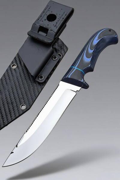Нож "Рыбак" сталь AUS-10, рукоять G10 синяя и черная с кайдексом