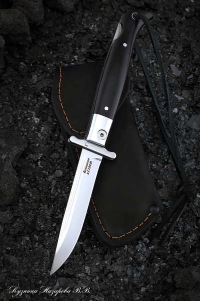 Нож Финка НКВД складная сталь Х12МФ накладки черный граб