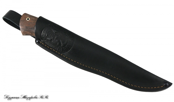 Нож Доминатор дамаск стабилизированная карельская береза (коричневая)