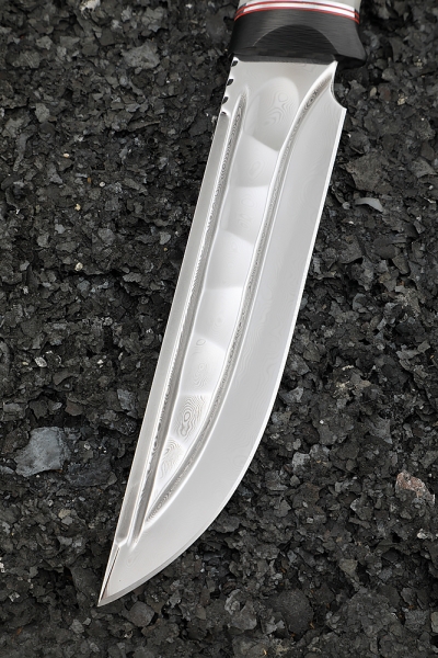 Knife Gadfly 2 Damascus stainless stone-dola carbon Karelian birch acrylic white