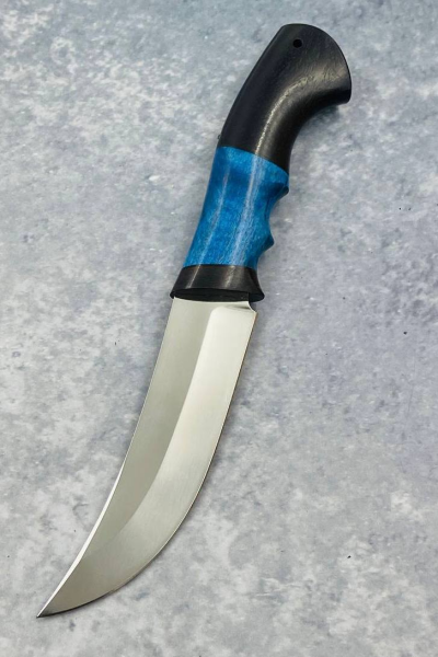 Нож "Слон" сталь х12мф, рукоять карельская береза синяя и черный граб (распродажа)