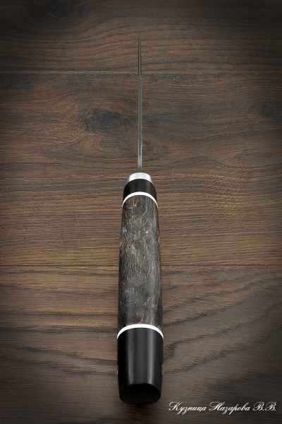 Нож охотничий Варан х12мф черный граб стабилизированная карельская береза (коричневая)