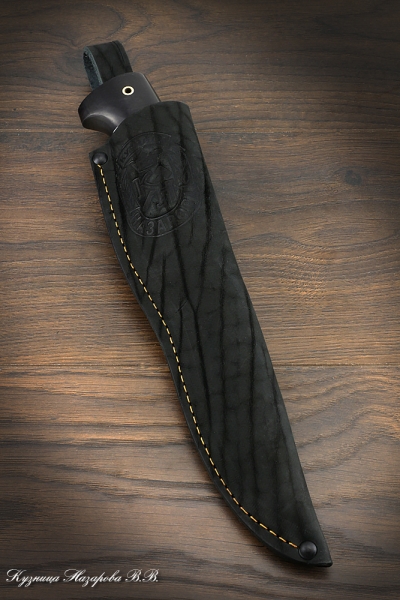 Нож охотничий Варан х12мф черный граб стабилизированная карельская береза (коричневая)