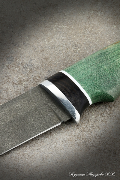 Нож охотничий Вепрь х12мф черный граб стабилизированная карельская береза (зеленая)