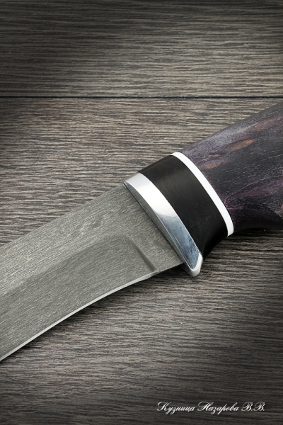 Hunting knife Gyrfalcon H12MF black hornbeam stabilized Karelian birch (purple)