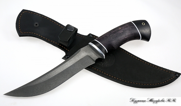 Нож Спецназ х12мф черный граб стабилизированная карельская береза (фиолетовая)