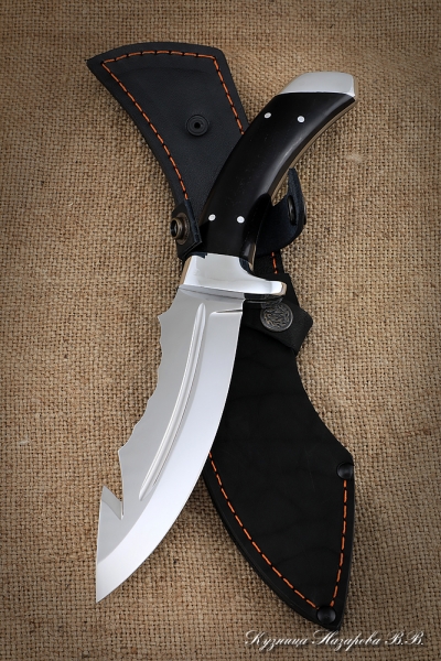 Нож Шкуросъемный-3 95Х18 цельнометаллический черный граб