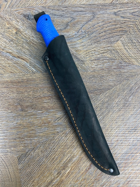 Нож Пехотинец х12мф, рукоять резинопласт синий