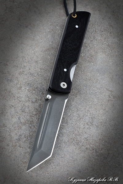 Нож складной Токио сталь Х12МФ накладки черный граб