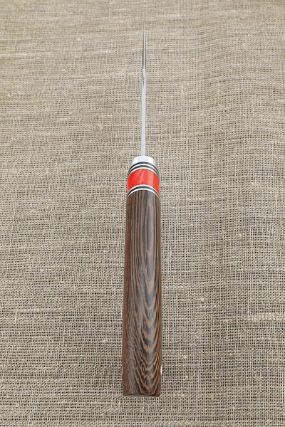 Hedgehog knife 2 steel 95x18 handle acrylic red and wenge