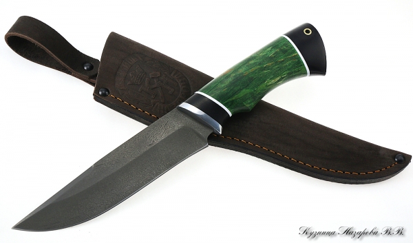 Нож Оса х12мф черный граб стабилизированная карельская береза (зеленая)