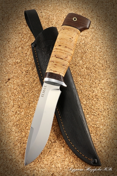 Knife Monitor Lizard steel Elmax birch bark