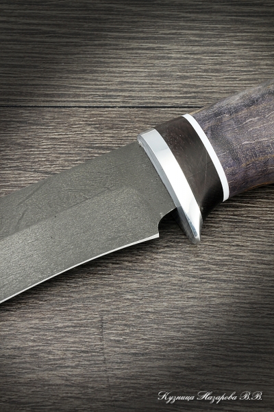 Нож охотничий Варан х12мф черный граб стабилизированная карельская береза (фиолетовая)