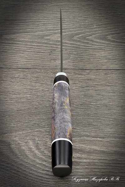 Нож охотничий Варан х12мф черный граб стабилизированная карельская береза (фиолетовая)