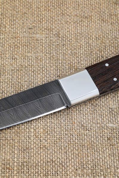 Нож Танто дамаск цельнометаллический деревянные ножны