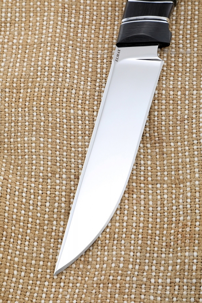 Нож Ирбис-2 Elmax рукоять карбон карельская береза зеленая черный граб
