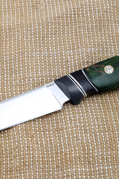 Knife Irbis-2 Elmax handle carbon Karelian birch green black hornbeam