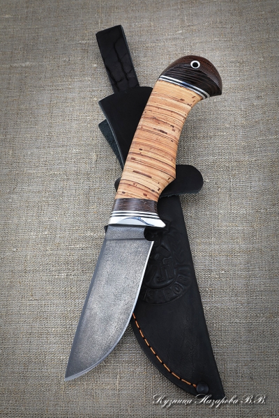 Hunting knife H12MF handle birch bark