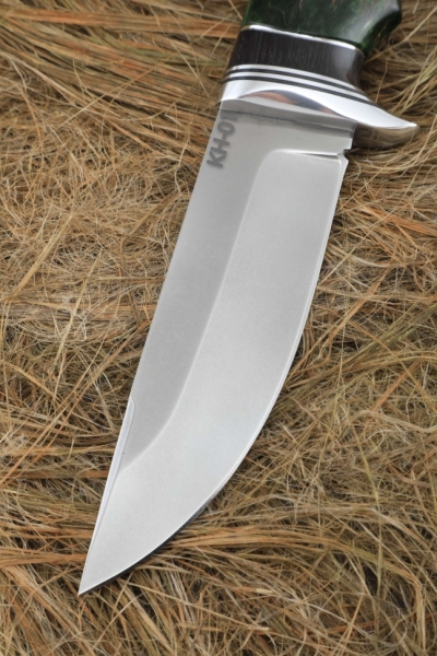 Нож Гепард КН-01 рукоять черный граб карельская береза зеленая