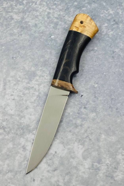 Нож "Штык" сталь х12мф, рукоять черный граб и карельская береза коричневая (распродажа)