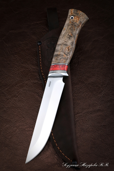 Нож Овод 2 сталь N690 карельская береза коричневая акрил