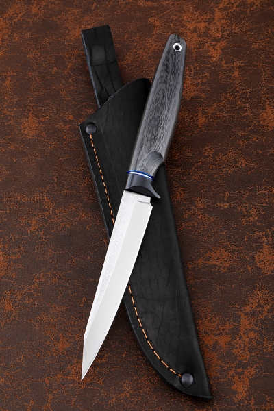 Нож Ферзь 95Х18 рукоять G10 черная, карбон