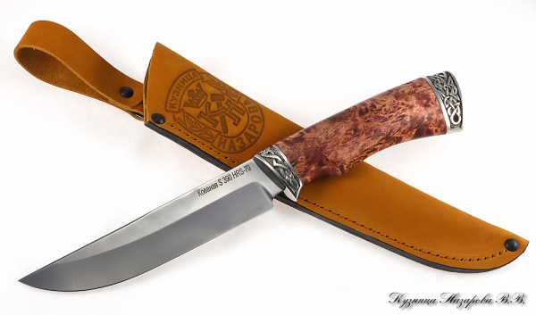 Нож Овод 2 S390 мельхиор карельская береза