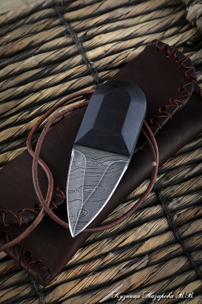 Knife Moon steel Damascus black hornbeam