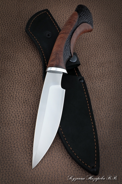 Нож шкуросъемный 95х18 бубинга резная