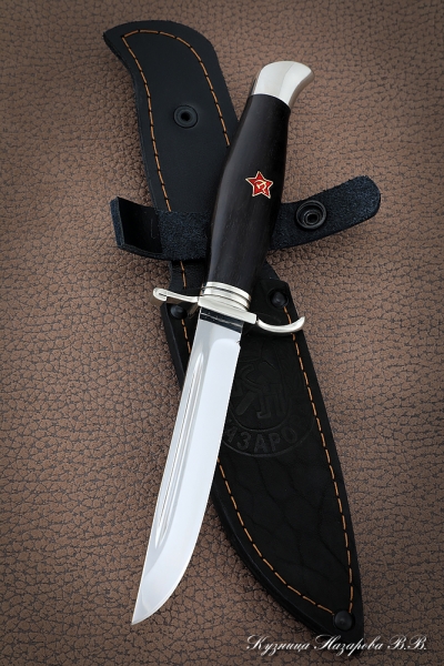 Реплика Финка НКВД Elmax мельхиор черный граб с красной зведой