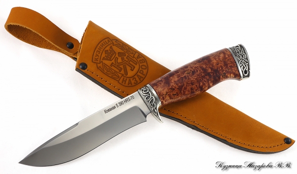 Нож Варан S390 мельхиор карельская береза