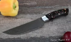 Кухонный нож Шеф № 8 сталь Х12МФ рукоять акрил коричневый